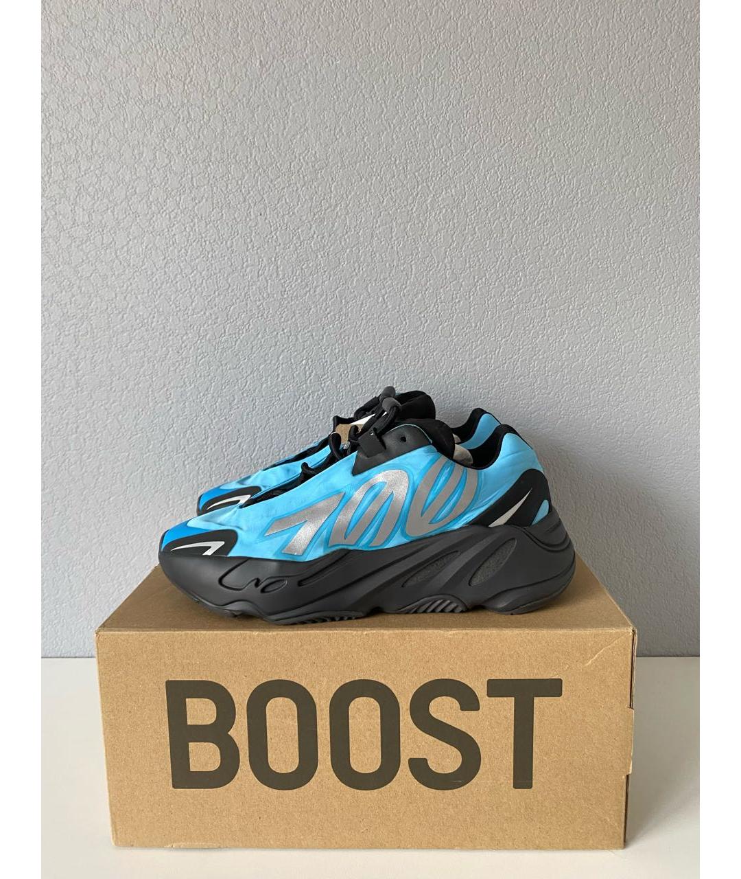 ADIDAS YEEZY Синие текстильные кроссовки, фото 3