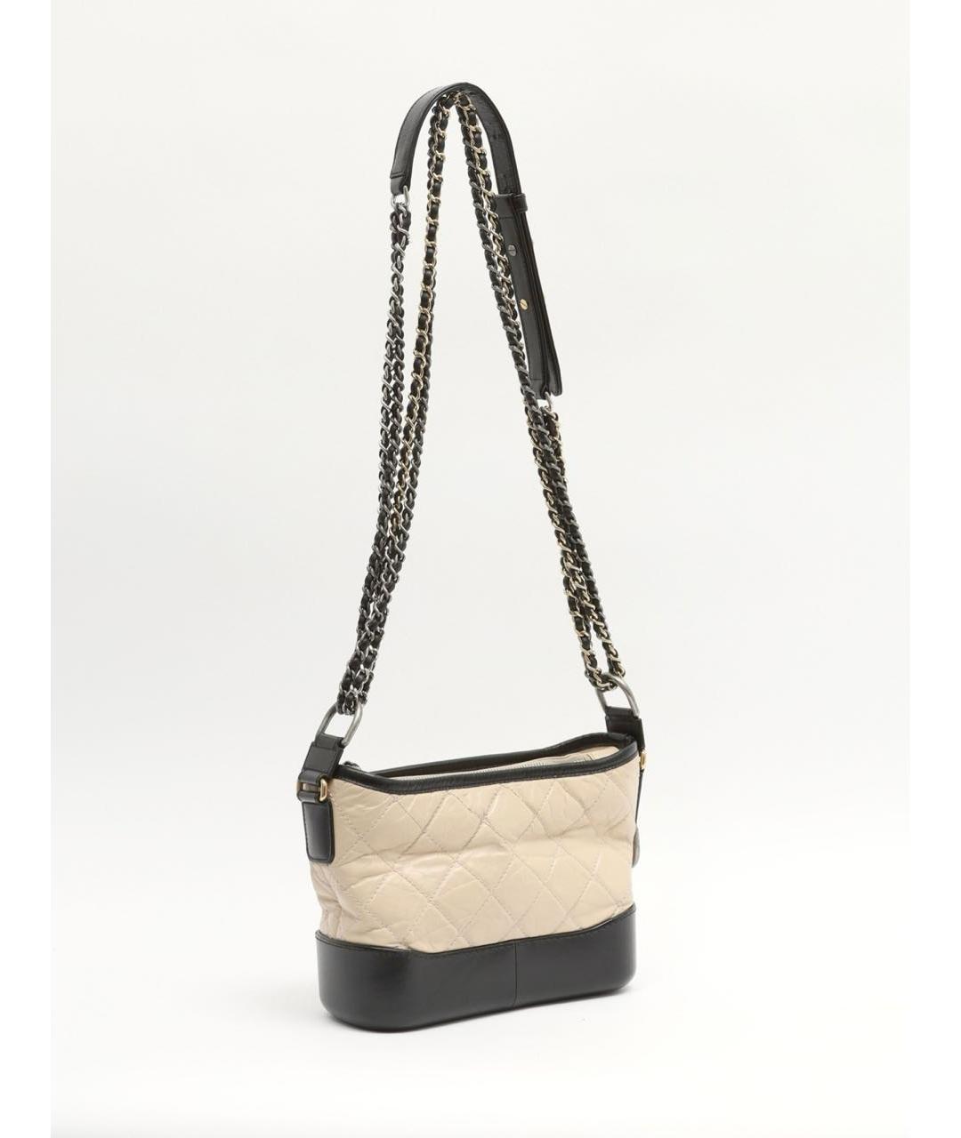 CHANEL Бежевая кожаная сумка через плечо, фото 4