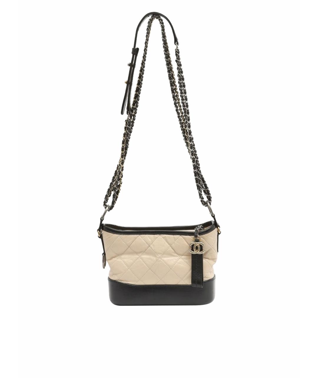 CHANEL Бежевая кожаная сумка через плечо, фото 1