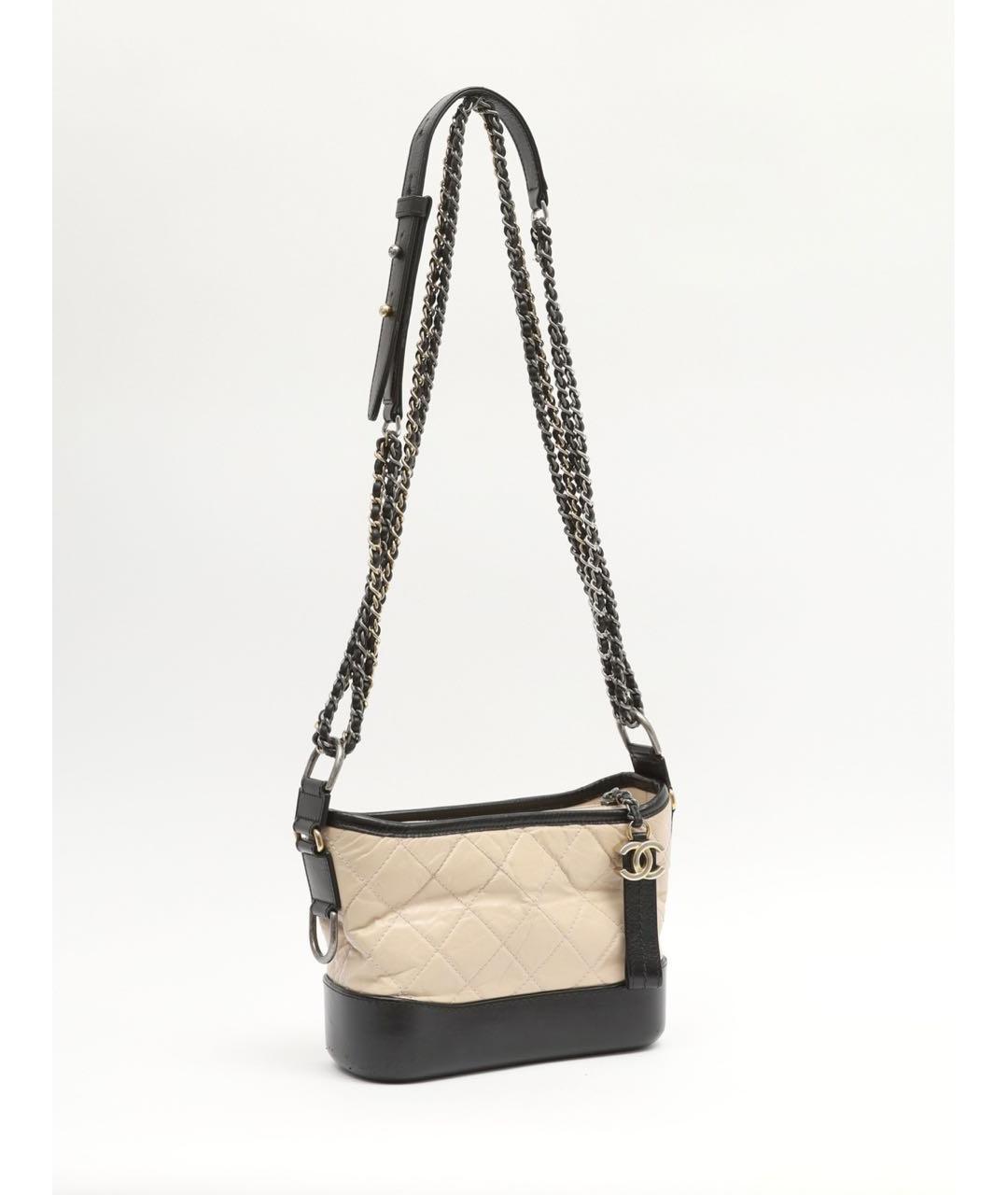 CHANEL Бежевая кожаная сумка через плечо, фото 3