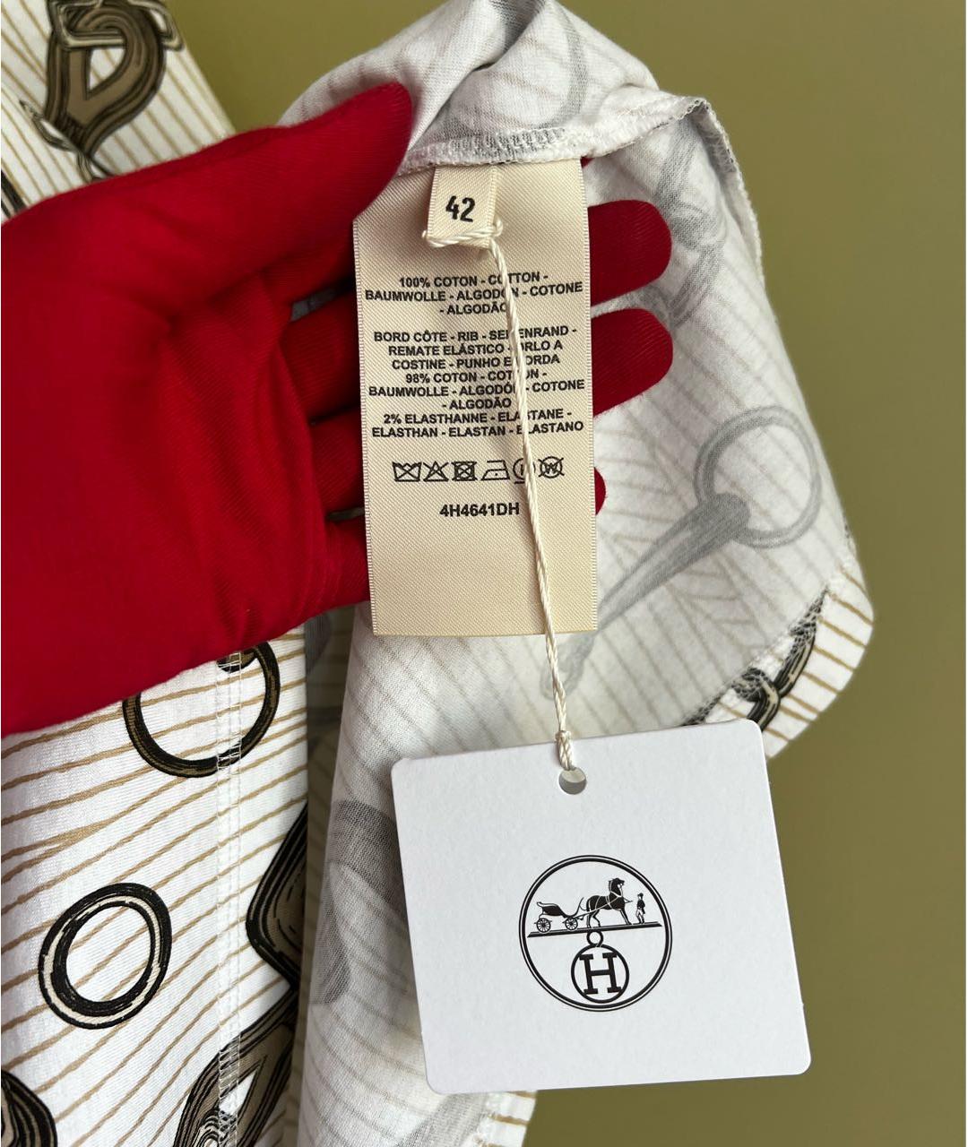 HERMES Хлопковая футболка, фото 7