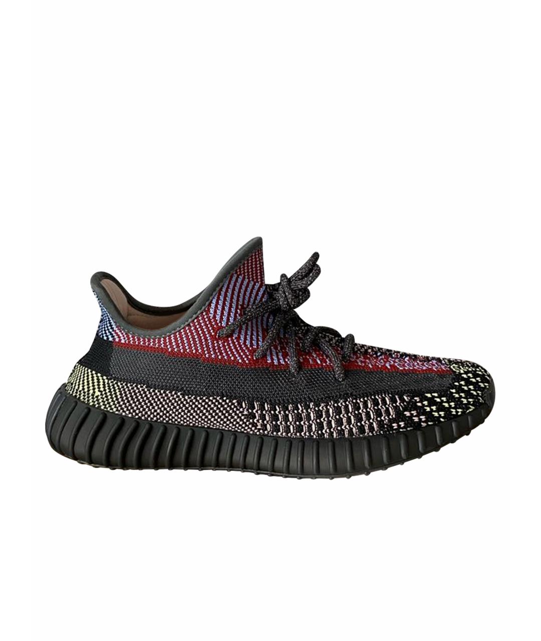 ADIDAS YEEZY Черные текстильные низкие кроссовки / кеды, фото 1