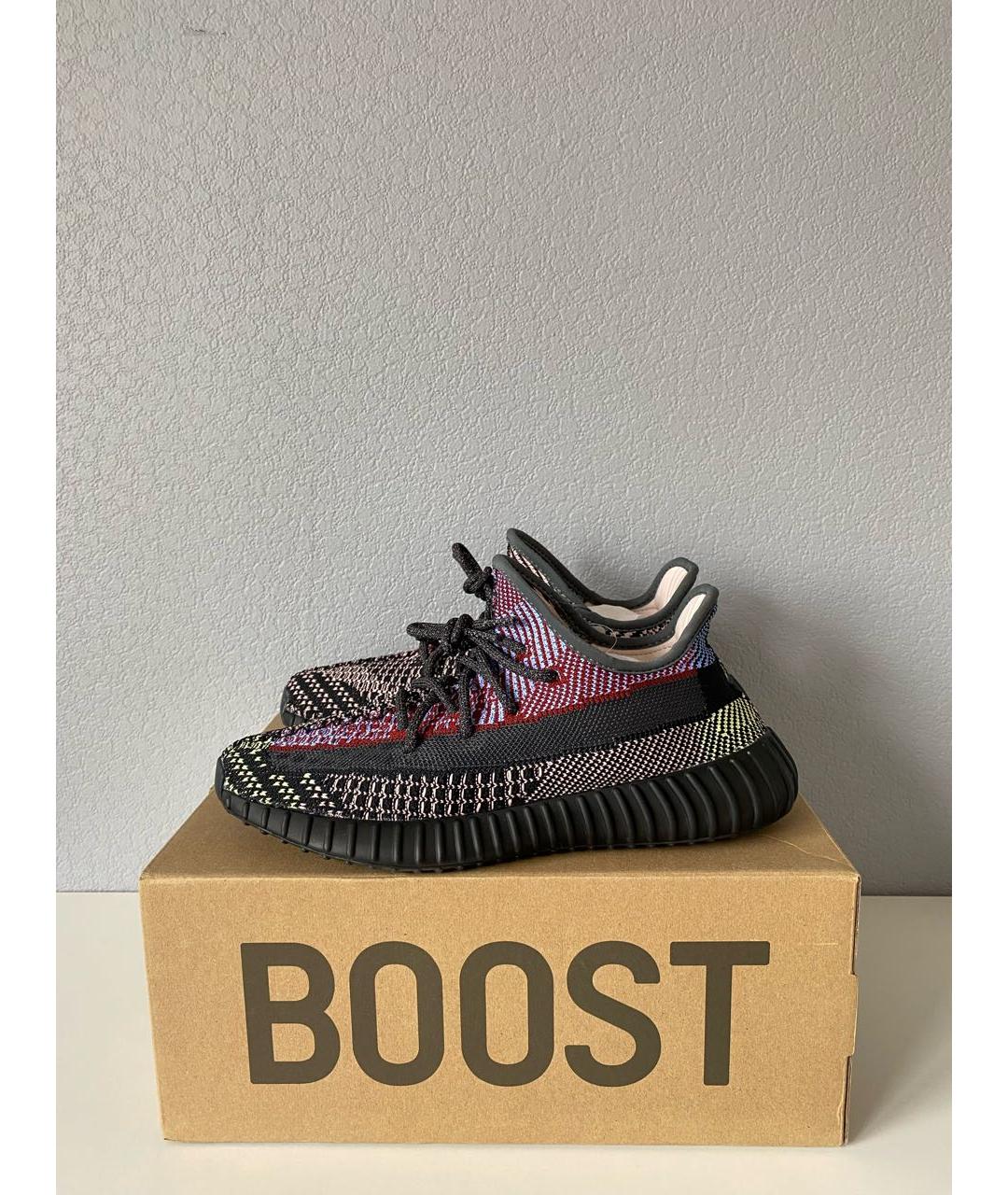 ADIDAS YEEZY Черные текстильные низкие кроссовки / кеды, фото 3