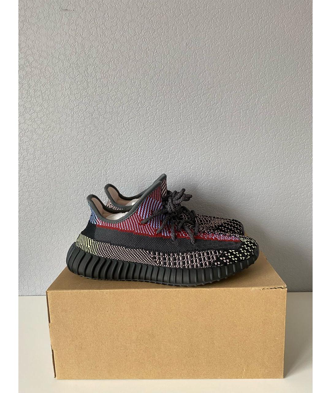 ADIDAS YEEZY Черные текстильные низкие кроссовки / кеды, фото 8