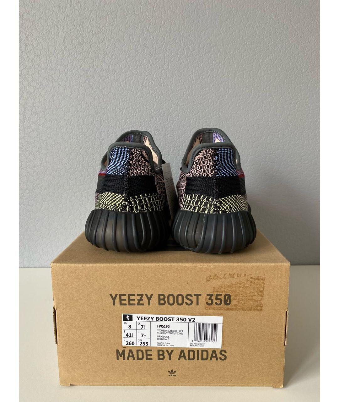 ADIDAS YEEZY Черные текстильные низкие кроссовки / кеды, фото 4