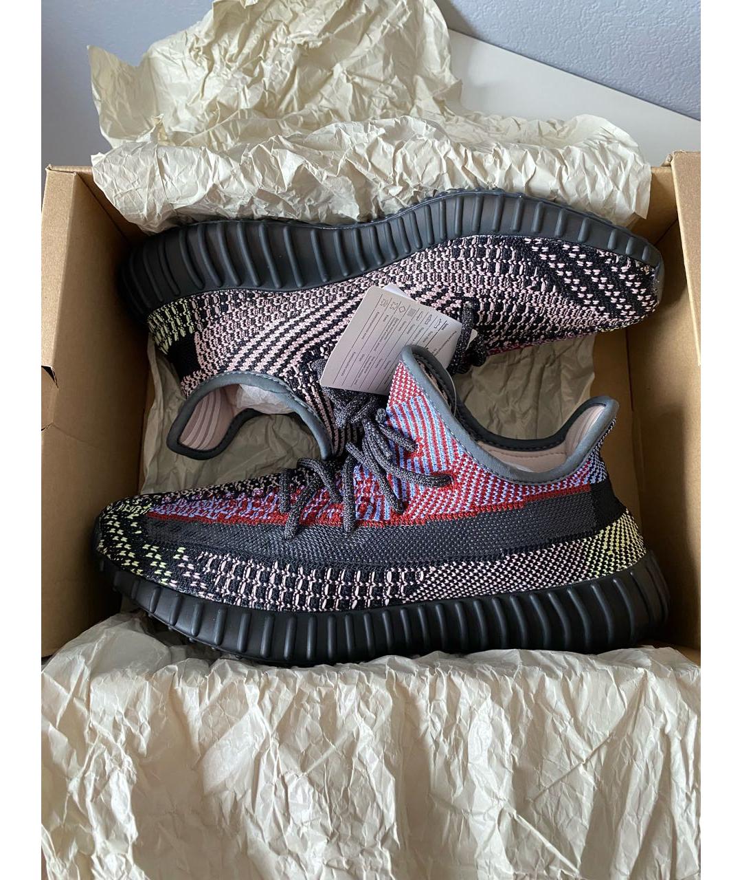 ADIDAS YEEZY Черные текстильные низкие кроссовки / кеды, фото 2