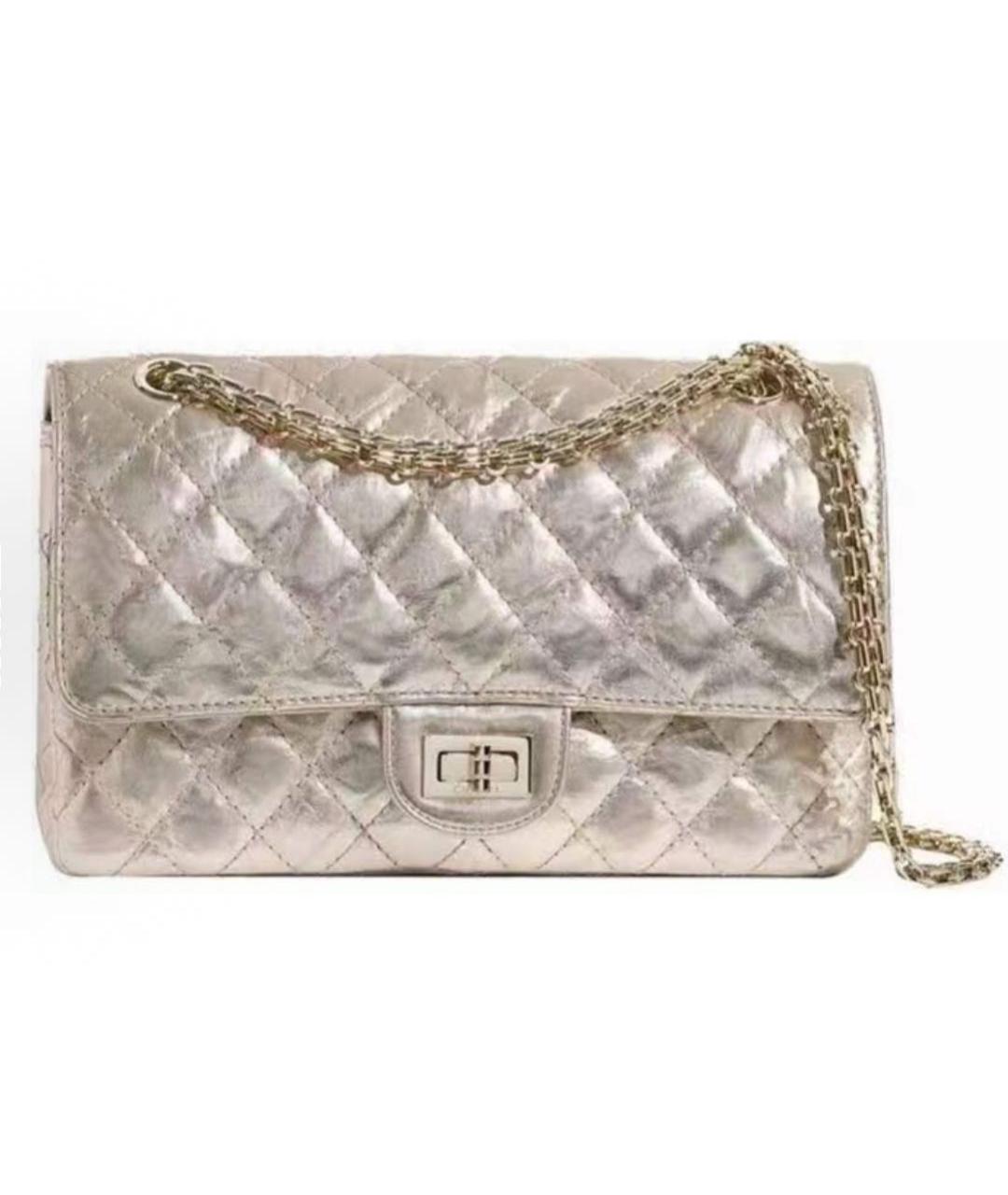 CHANEL Серебряная кожаная сумка через плечо, фото 1