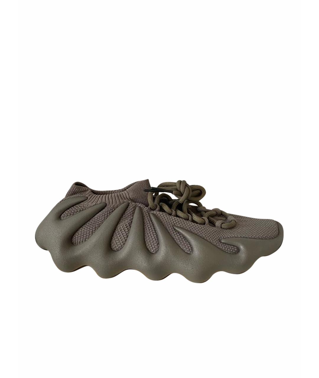 ADIDAS YEEZY Серые текстильные низкие кроссовки / кеды, фото 1