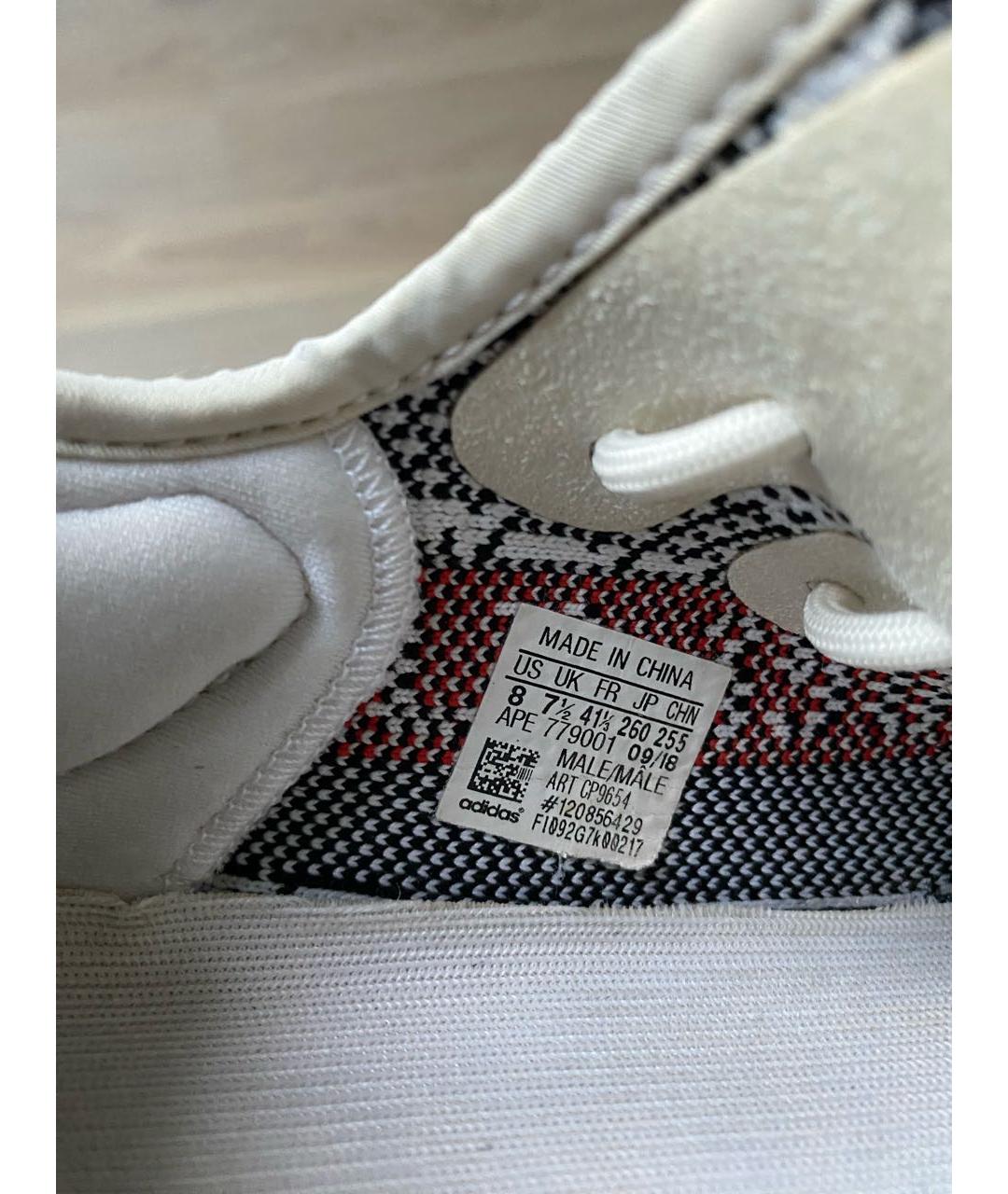 ADIDAS YEEZY Белые текстильные низкие кроссовки / кеды, фото 5