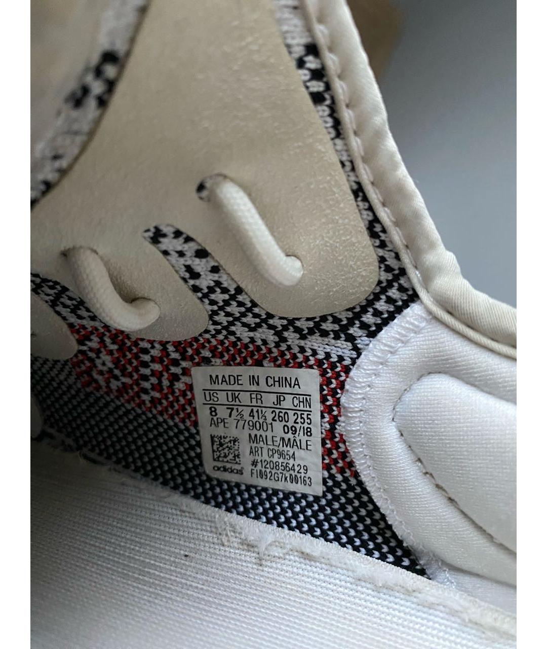 ADIDAS YEEZY Белые текстильные низкие кроссовки / кеды, фото 6