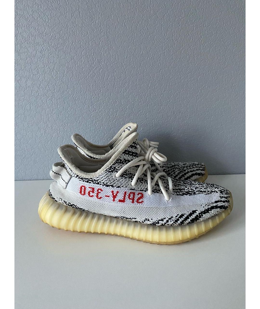 ADIDAS YEEZY Белые текстильные низкие кроссовки / кеды, фото 8