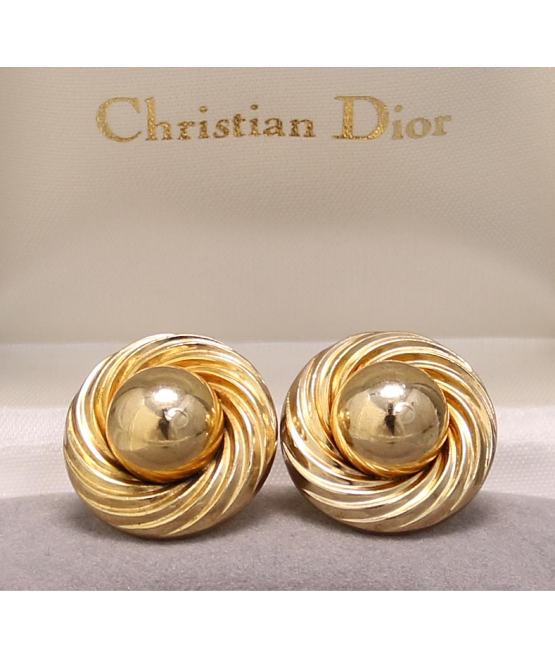 CHRISTIAN DIOR Золотые позолоченные клипсы, фото 9