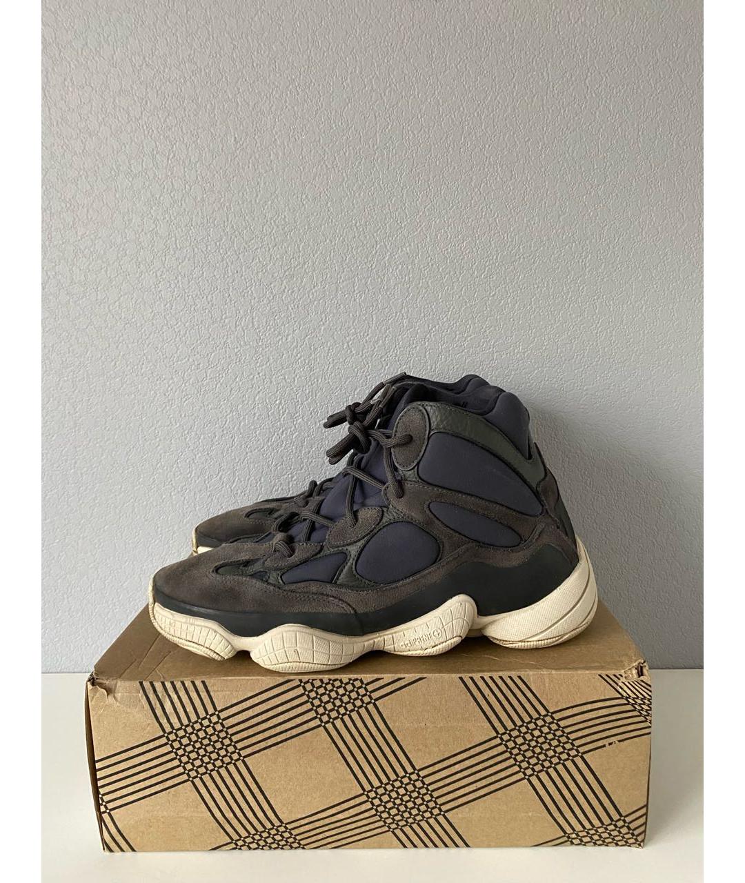 ADIDAS YEEZY Черные текстильные низкие кроссовки / кеды, фото 3