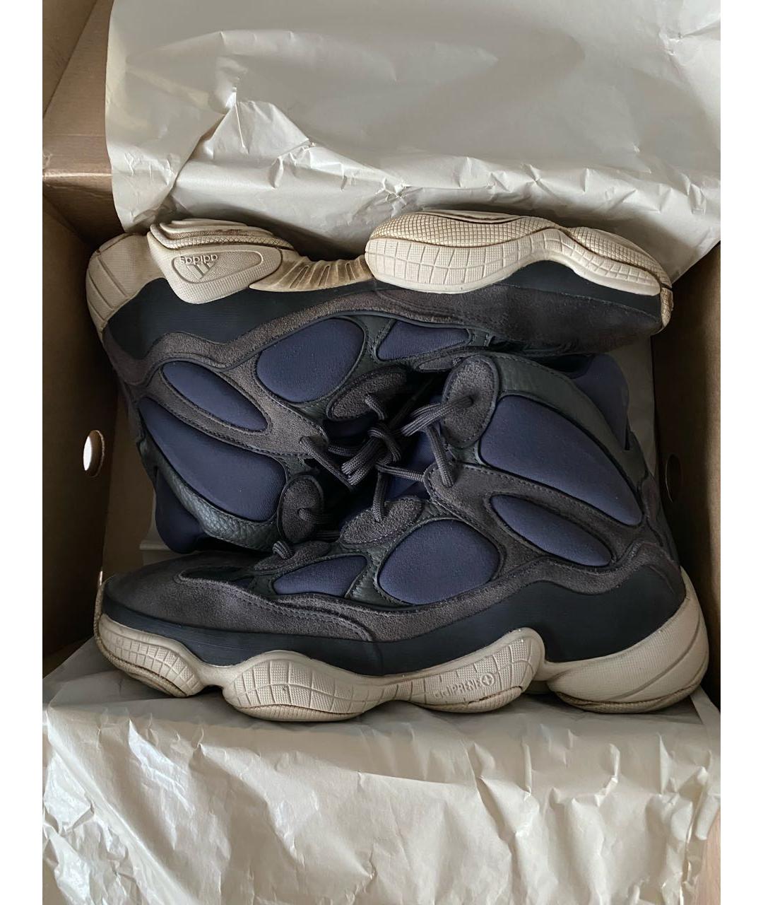 ADIDAS YEEZY Черные текстильные низкие кроссовки / кеды, фото 2