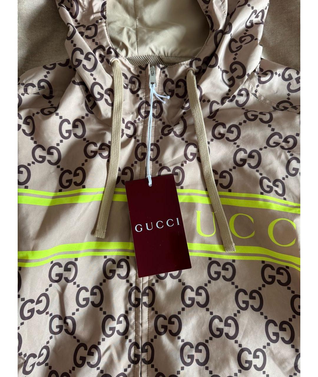 GUCCI Бежевая полиэстеровая куртка, фото 4