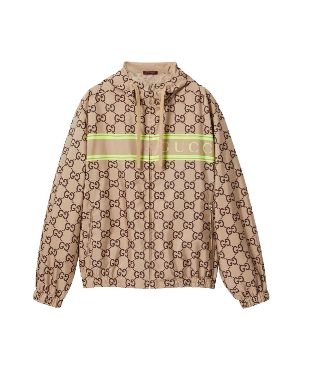 GUCCI Бежевая полиэстеровая куртка, фото 8