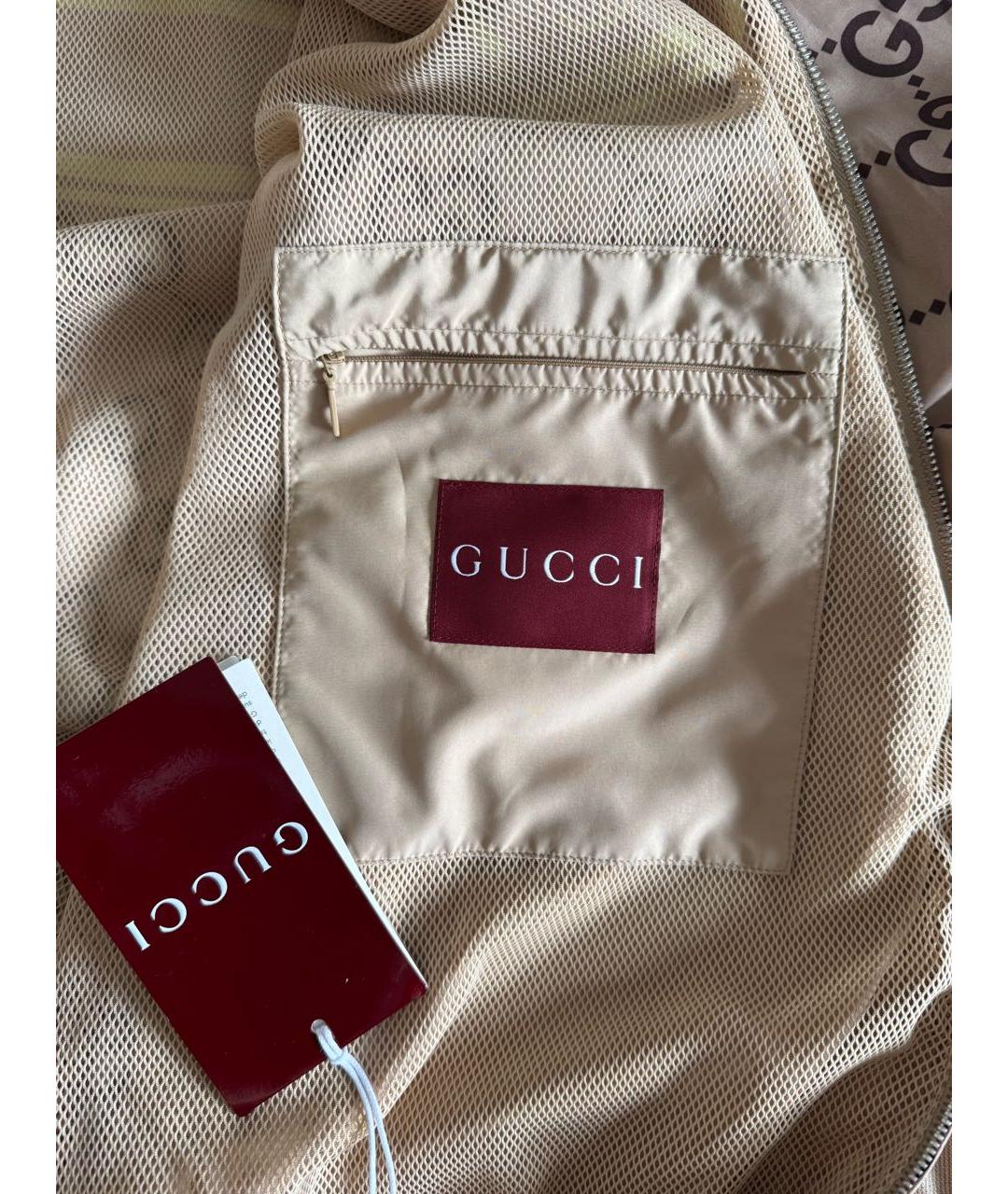 GUCCI Бежевая полиэстеровая куртка, фото 5