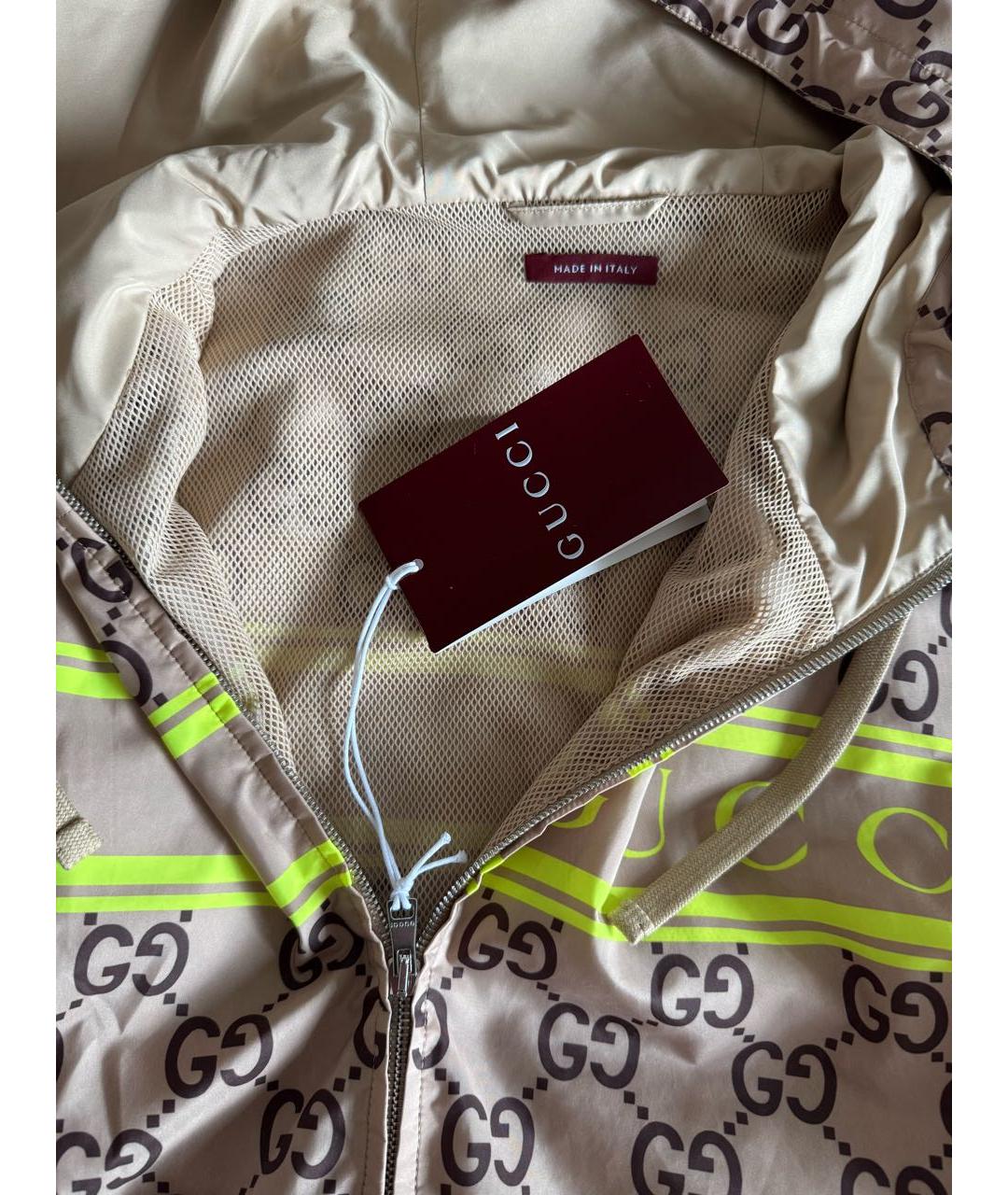 GUCCI Бежевая полиэстеровая куртка, фото 3