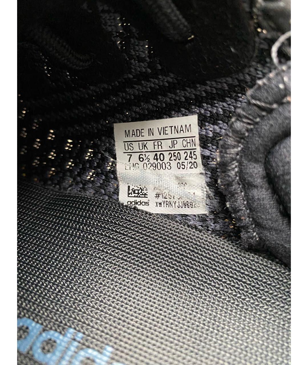 ADIDAS YEEZY Темно-синие текстильные низкие кроссовки / кеды, фото 5