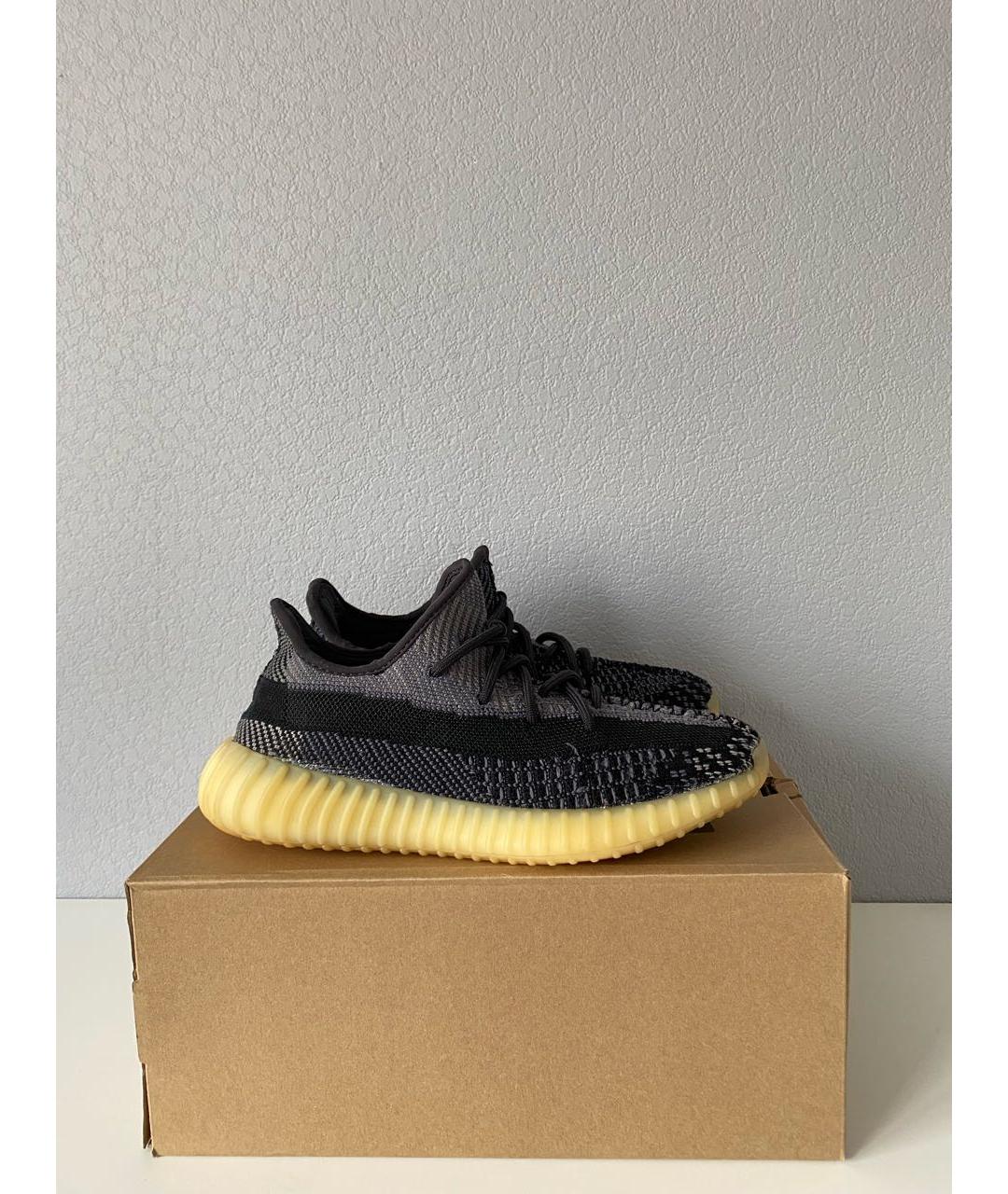 ADIDAS YEEZY Темно-синие текстильные низкие кроссовки / кеды, фото 8