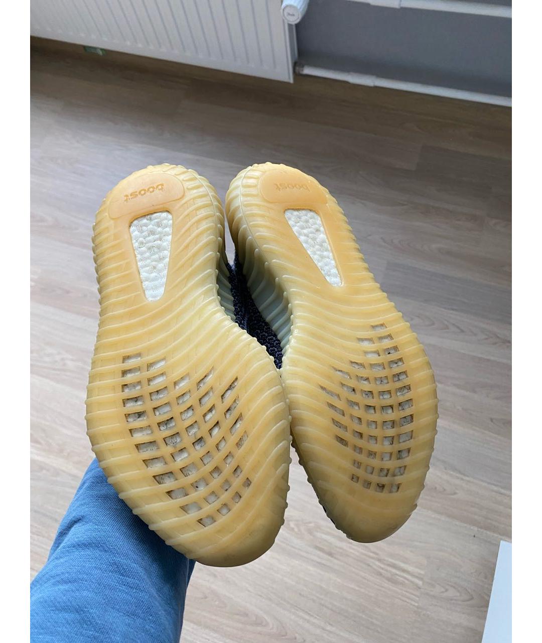 ADIDAS YEEZY Темно-синие текстильные низкие кроссовки / кеды, фото 7