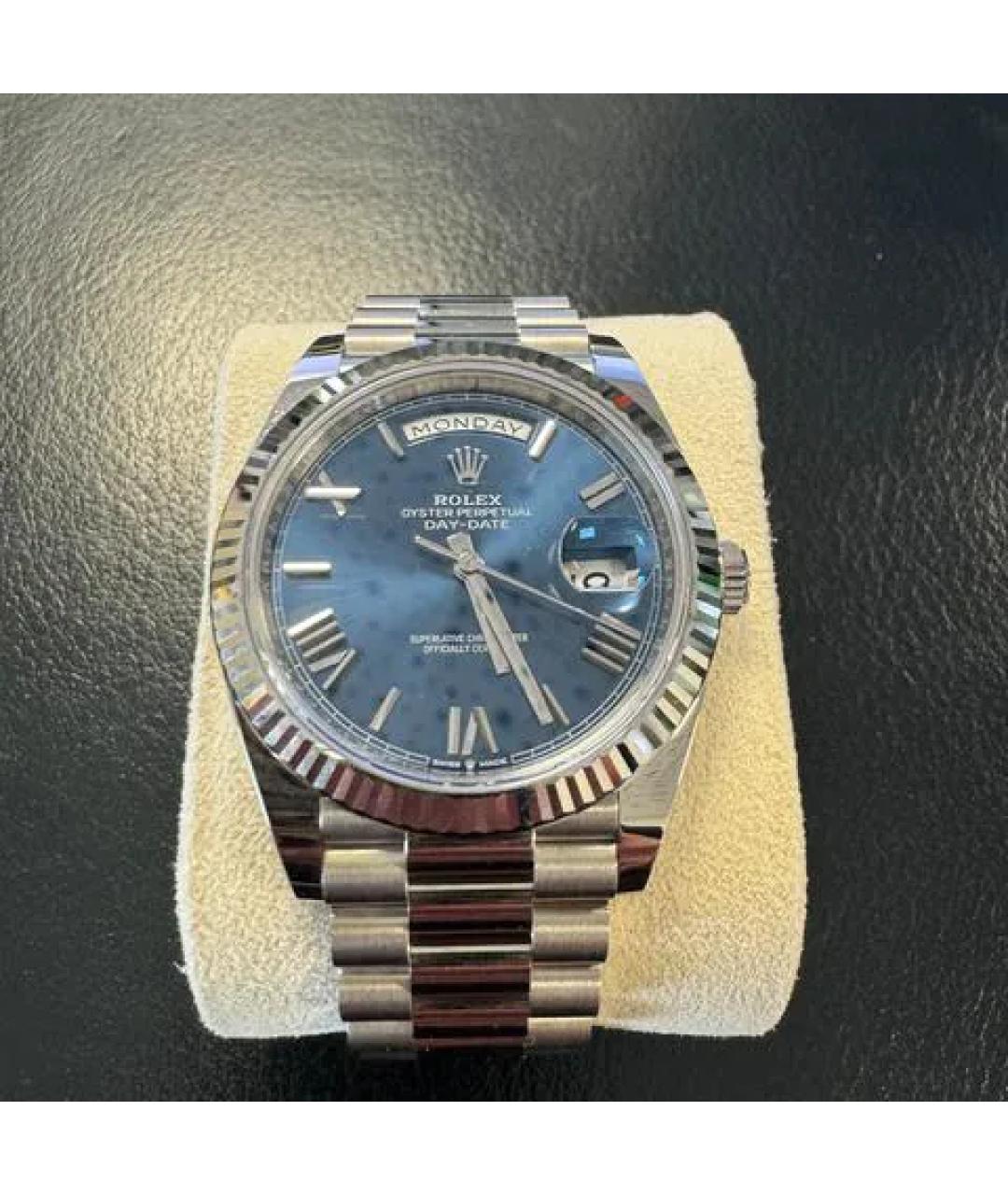 ROLEX Синие часы из белого золота, фото 7