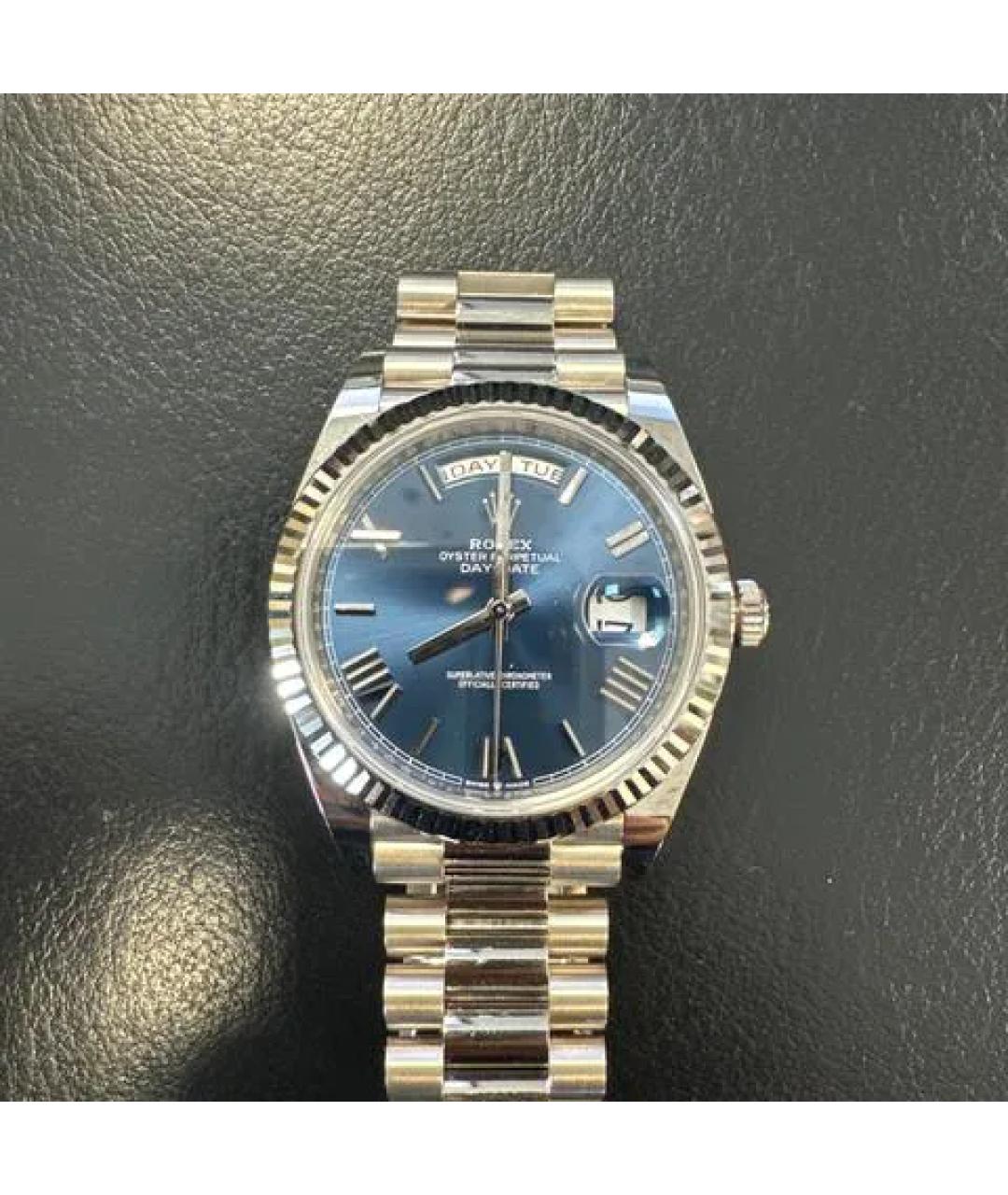 ROLEX Синие часы из белого золота, фото 8