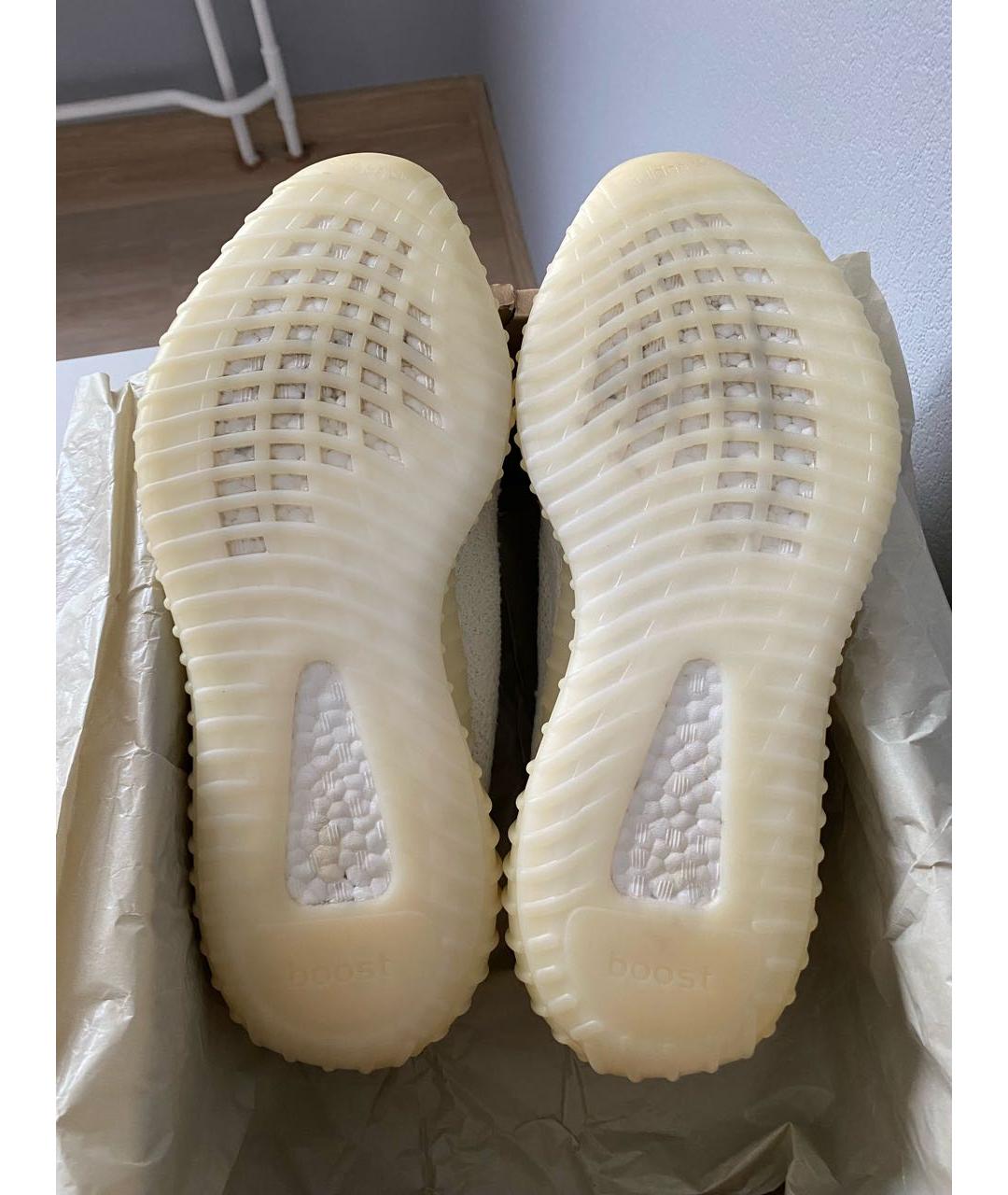 ADIDAS YEEZY Белые текстильные низкие кроссовки / кеды, фото 6