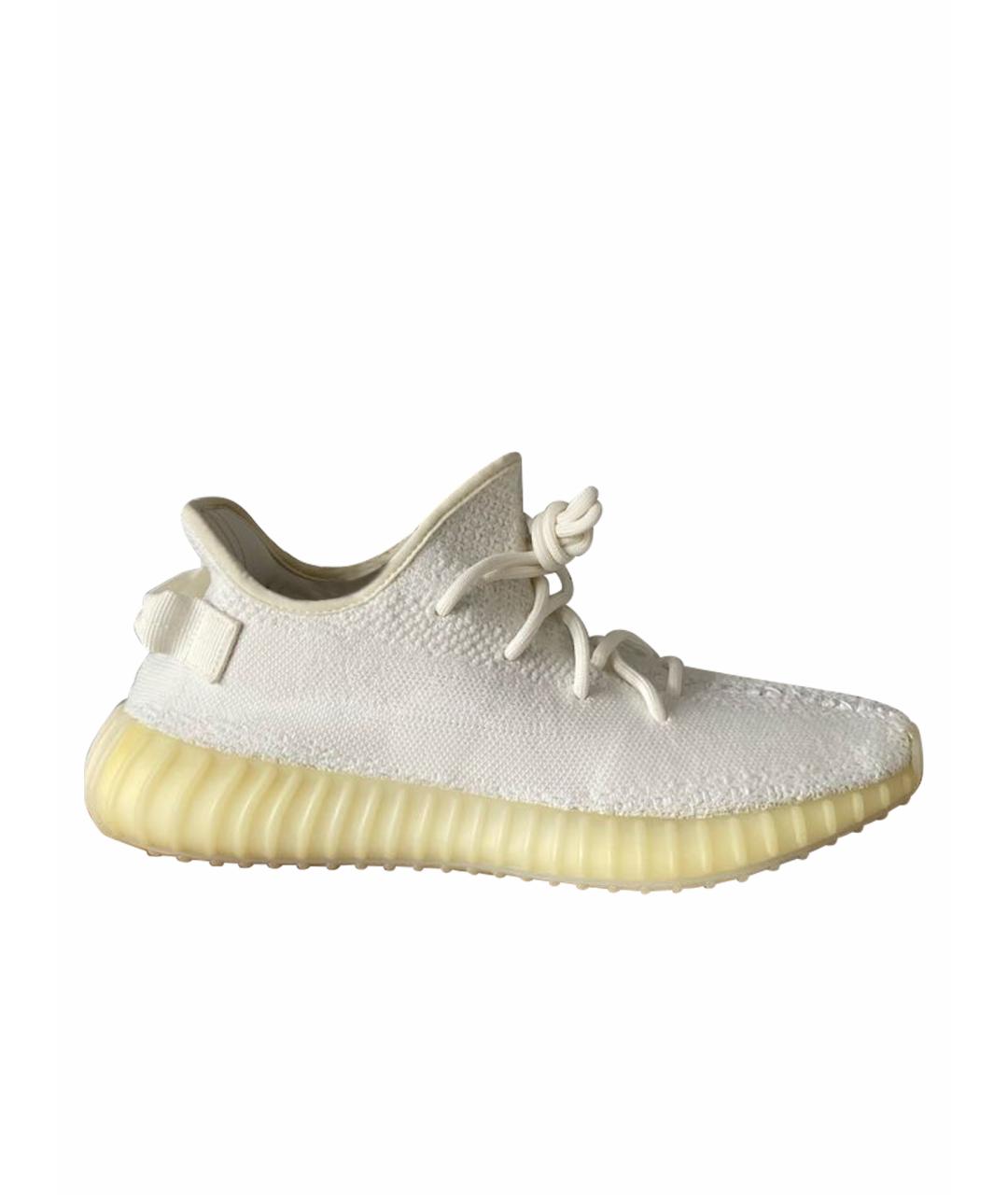 ADIDAS YEEZY Белые текстильные низкие кроссовки / кеды, фото 1