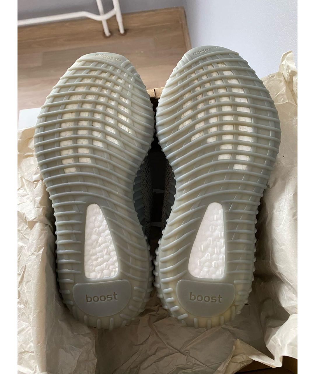 ADIDAS YEEZY Хаки текстильные низкие кроссовки / кеды, фото 6