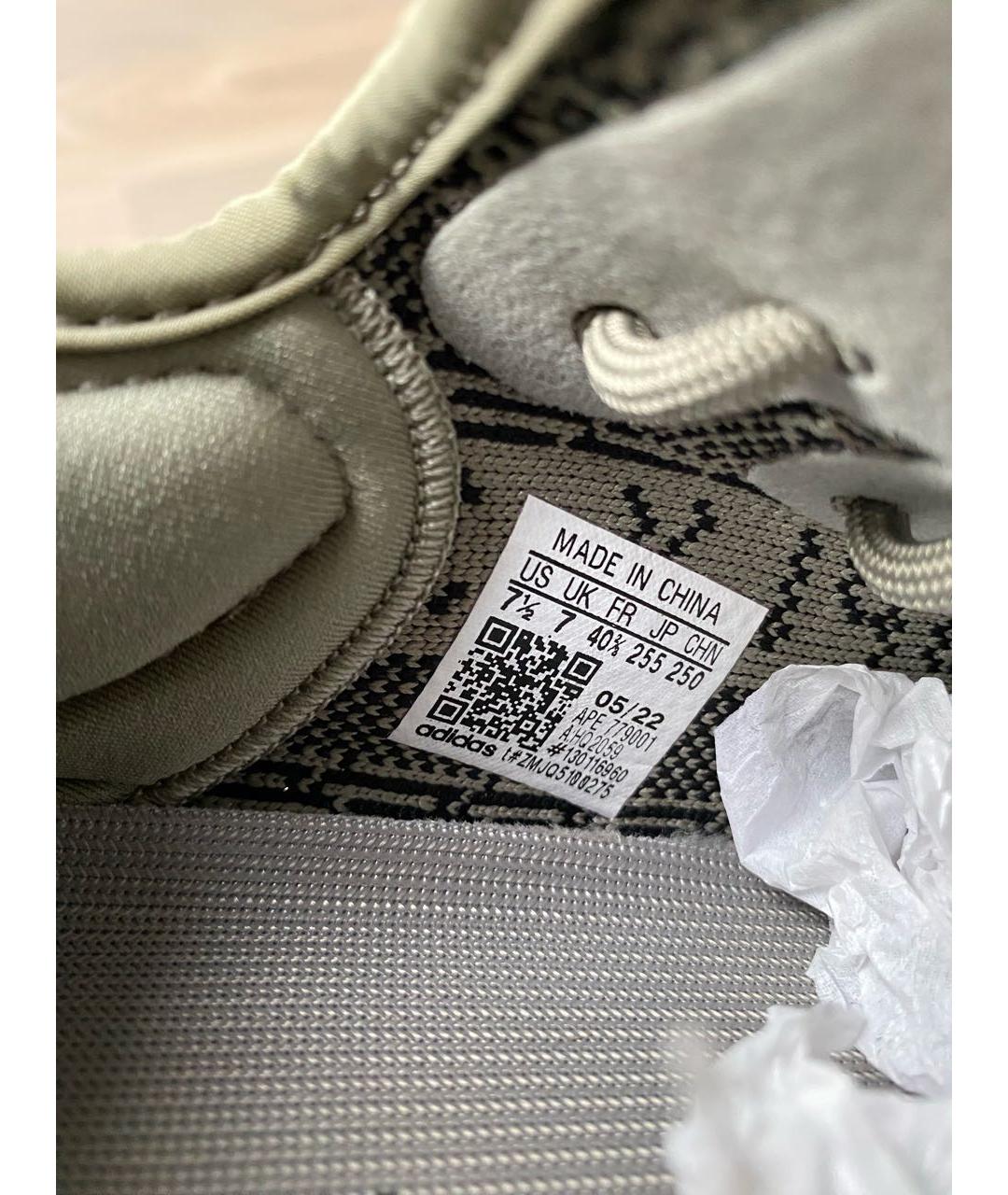 ADIDAS YEEZY Хаки текстильные низкие кроссовки / кеды, фото 7