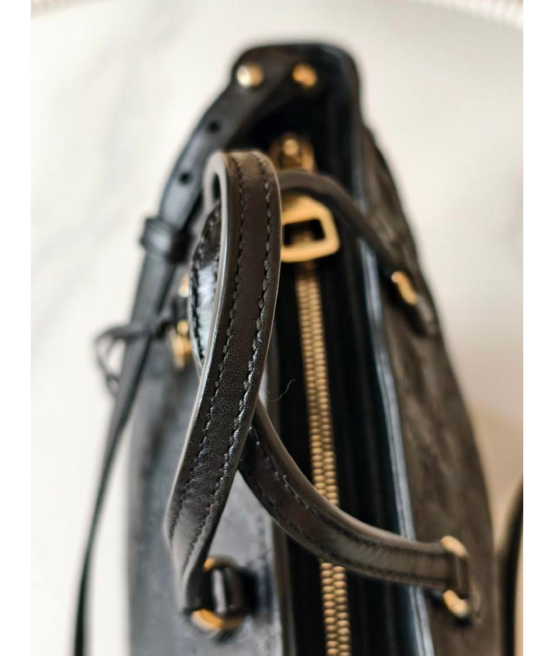 GUCCI Черная кожаная сумка с короткими ручками, фото 6