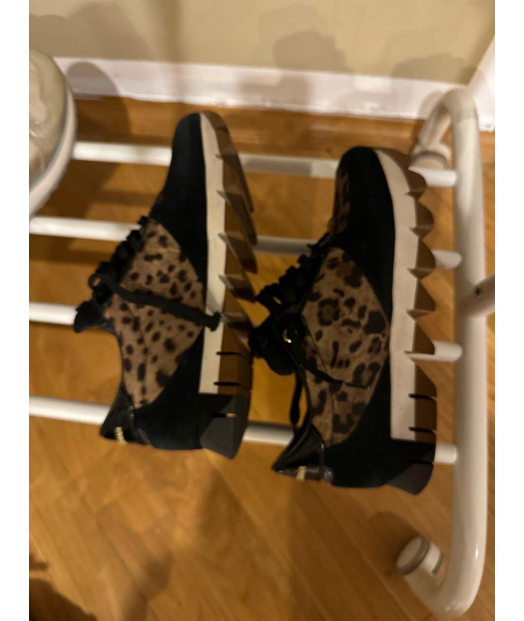 DOLCE&GABBANA Коричневые текстильные кроссовки, фото 7