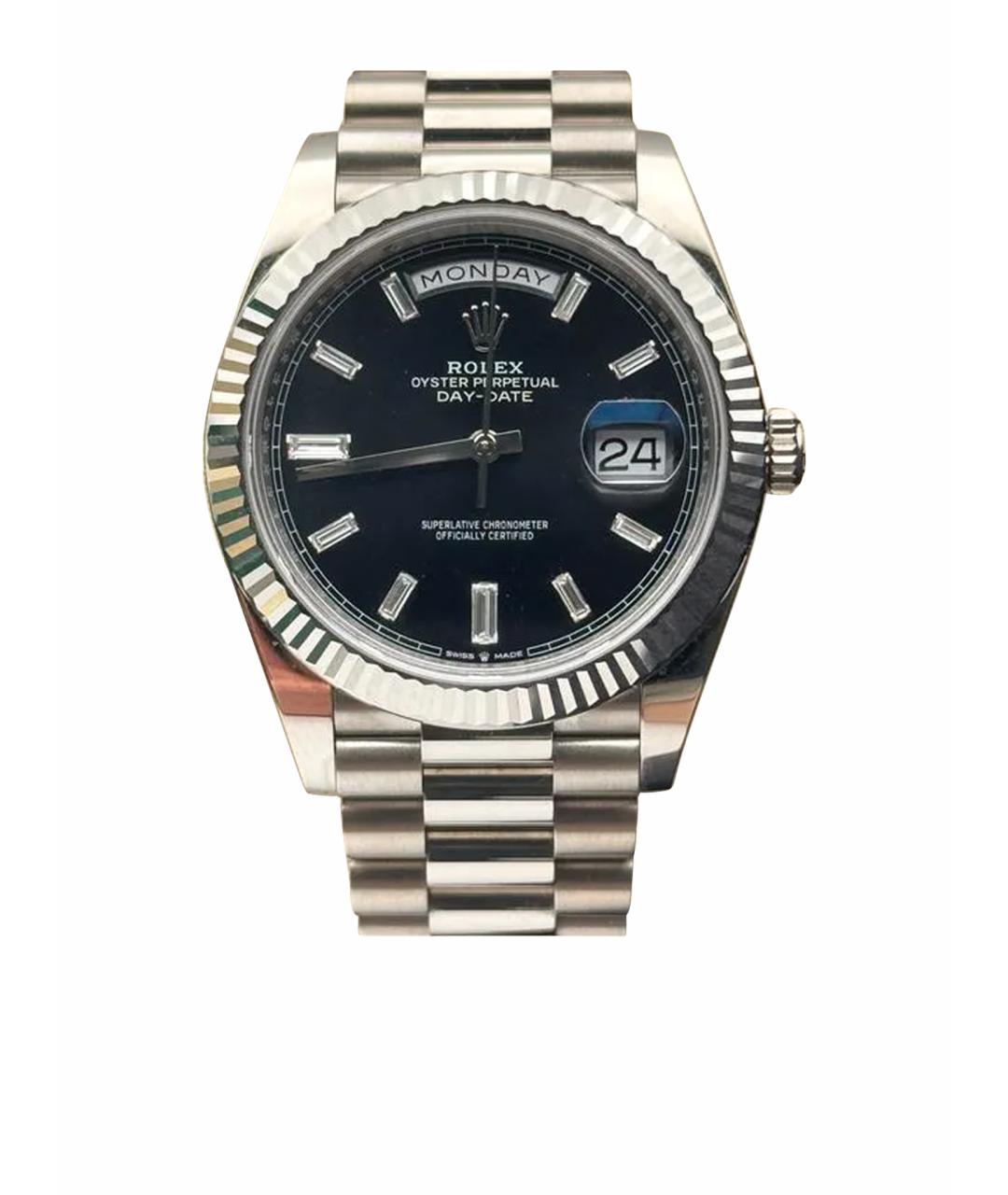 ROLEX Черные часы из белого золота, фото 1