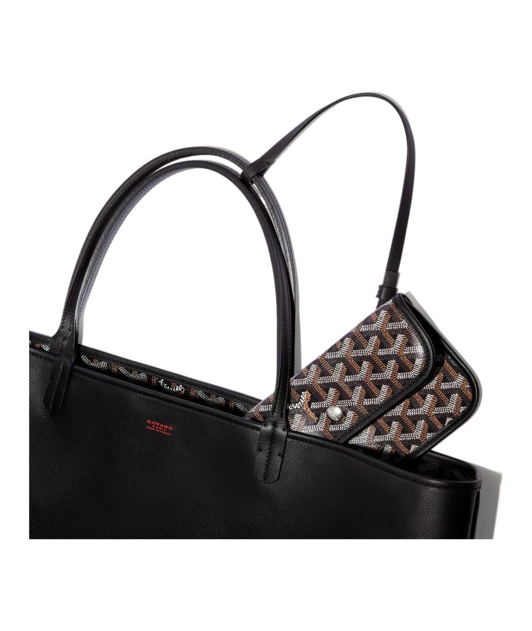 GOYARD Черная кожаная сумка тоут, фото 3
