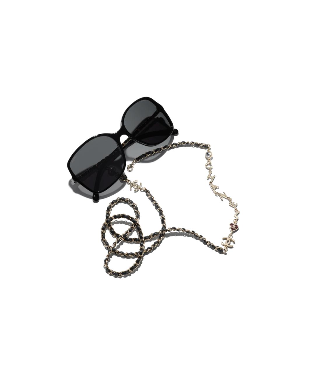 CHANEL Черные металлические солнцезащитные очки, фото 4