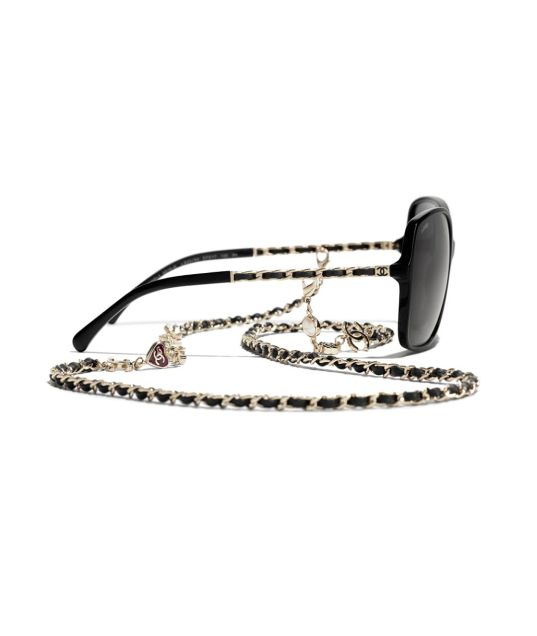 CHANEL Черные металлические солнцезащитные очки, фото 3