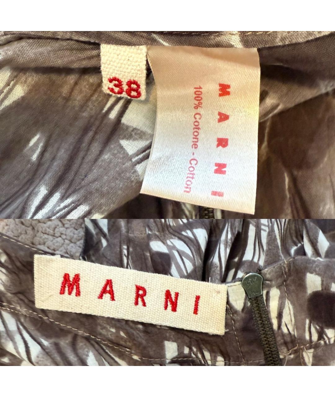 MARNI Коричневое хлопковое повседневное платье, фото 6