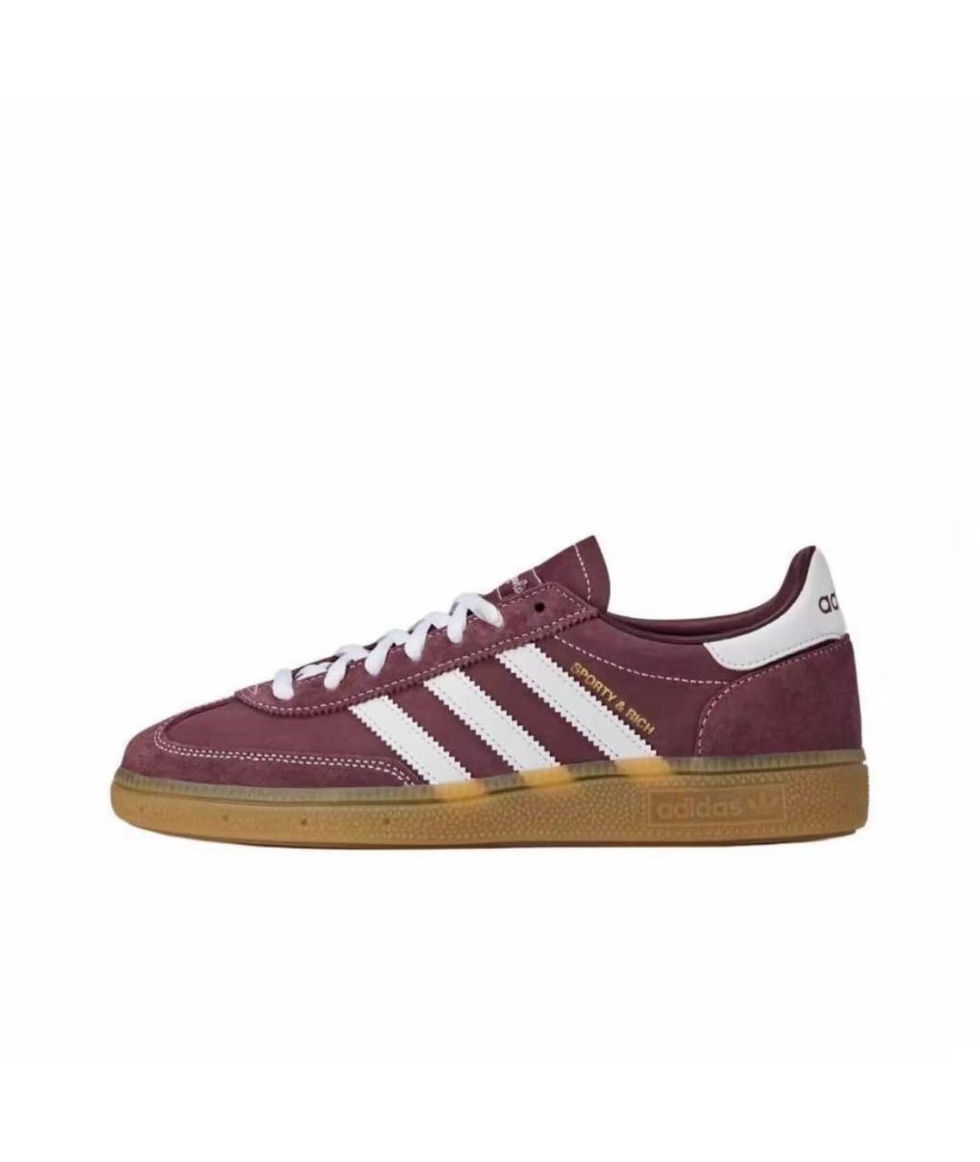 ADIDAS Бордовые нубуковые кроссовки, фото 3