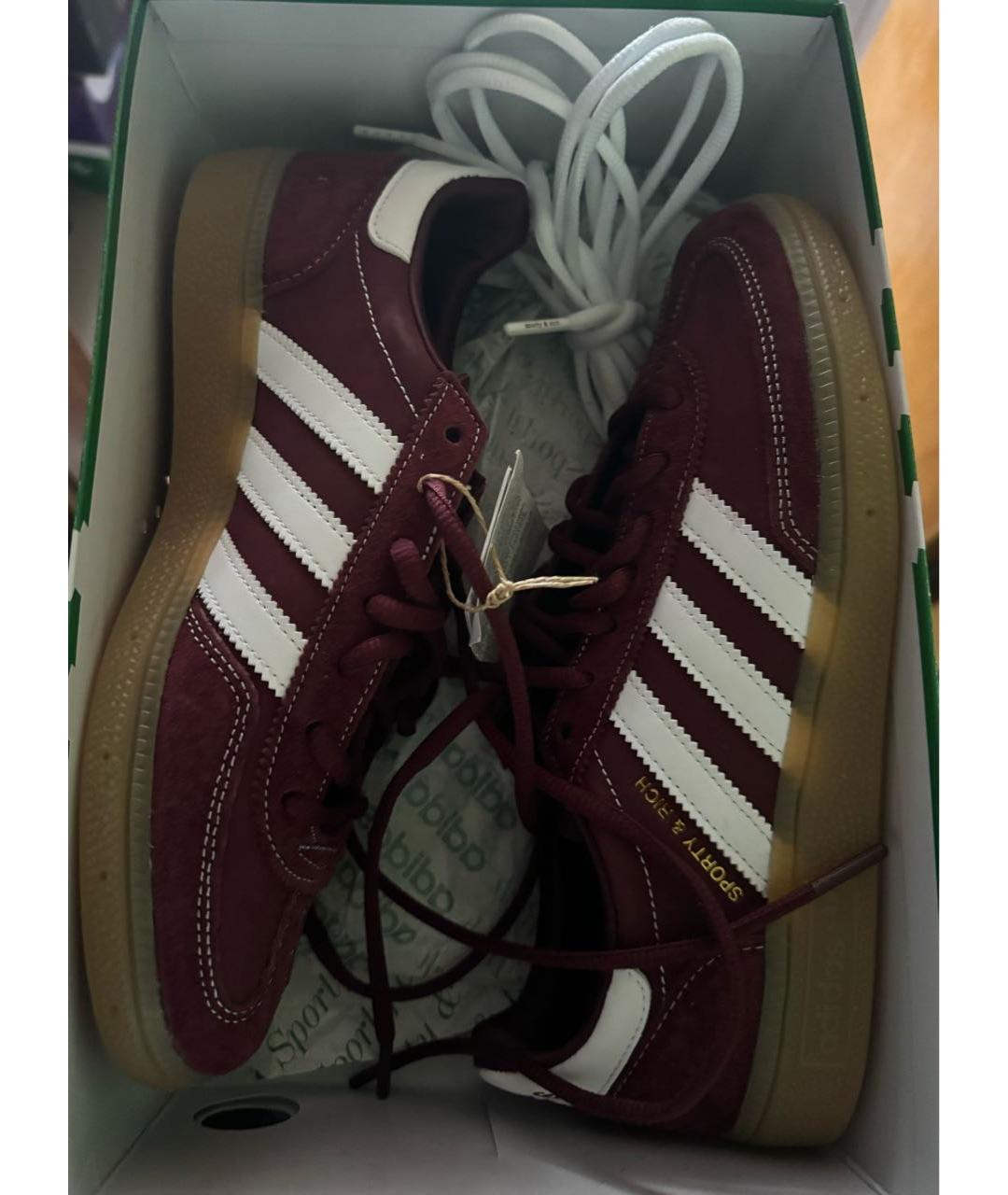 ADIDAS Бордовые нубуковые кроссовки, фото 2