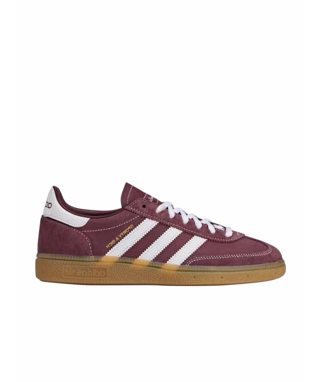 ADIDAS Бордовые нубуковые кроссовки, фото 1
