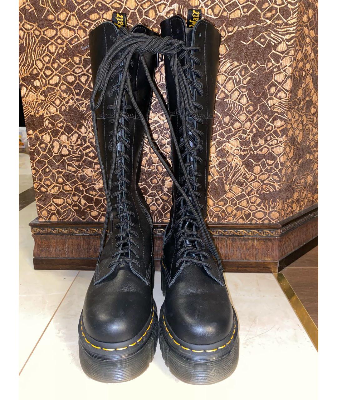DR. MARTENS Черные кожаные сапоги, фото 2