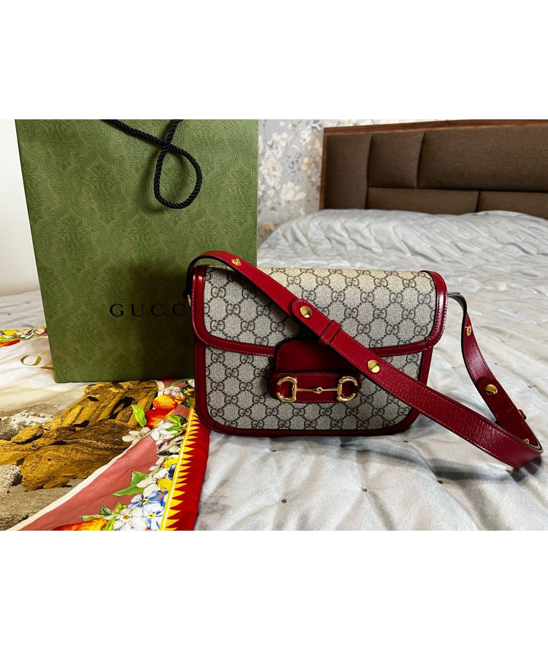 GUCCI Бордовая сумка через плечо, фото 9