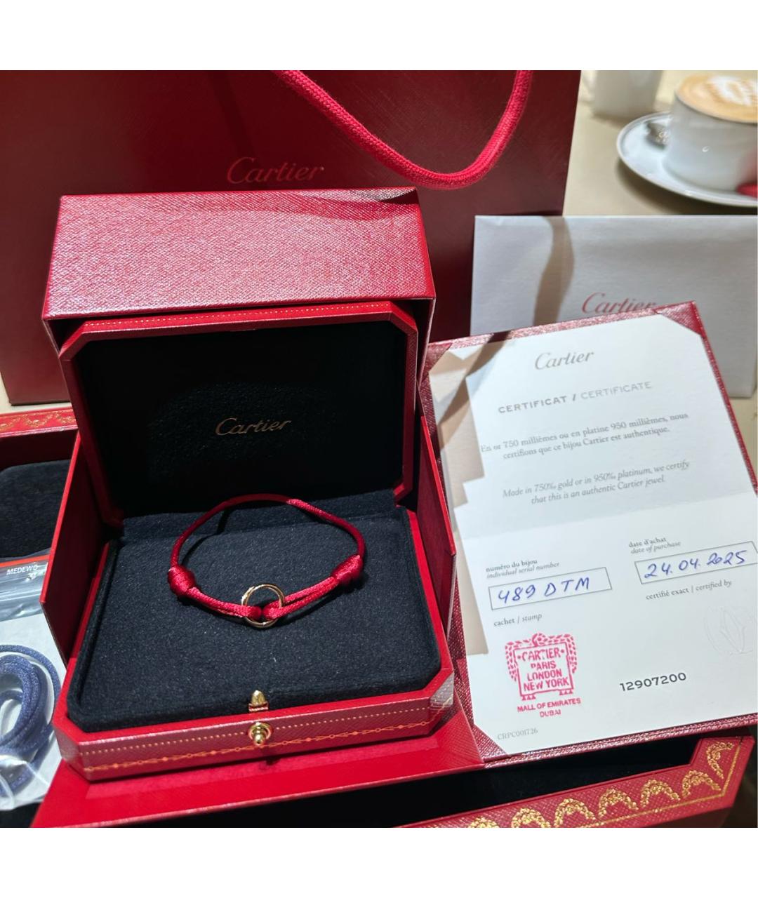 CARTIER Красный браслет из желтого золота, фото 3
