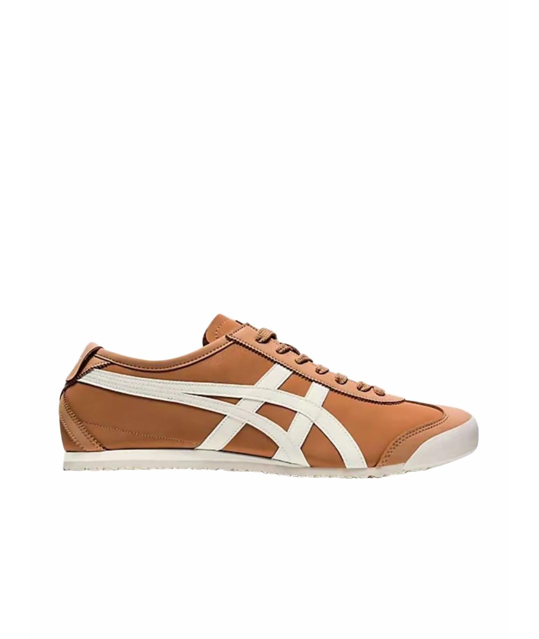 ONITSUKA TIGER Коричневые кожаные кроссовки, фото 1