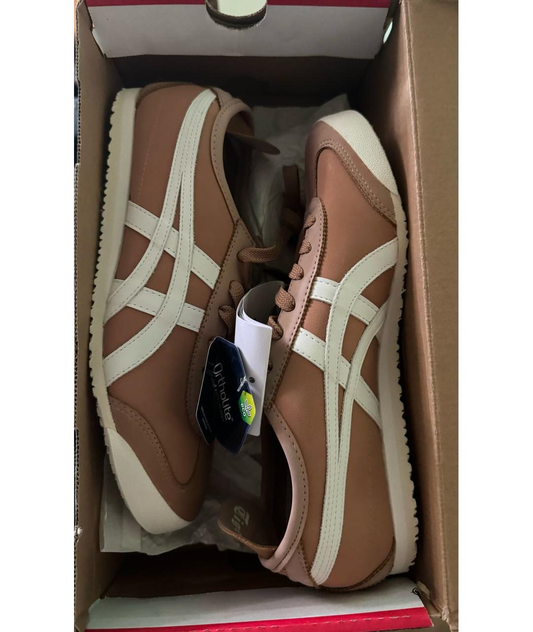 ONITSUKA TIGER Коричневые кожаные кроссовки, фото 2