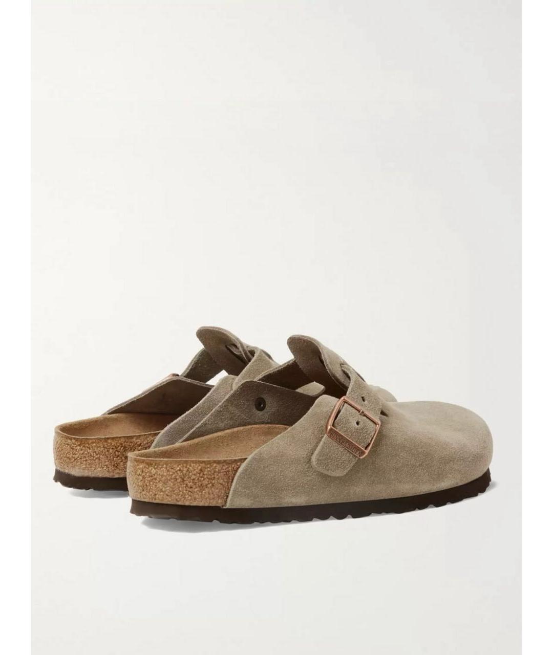 BIRKENSTOCK Бежевые замшевые сандалии, фото 4