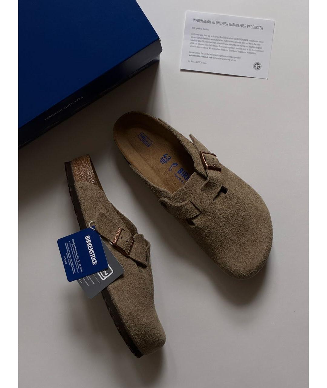 BIRKENSTOCK Бежевые замшевые сандалии, фото 5
