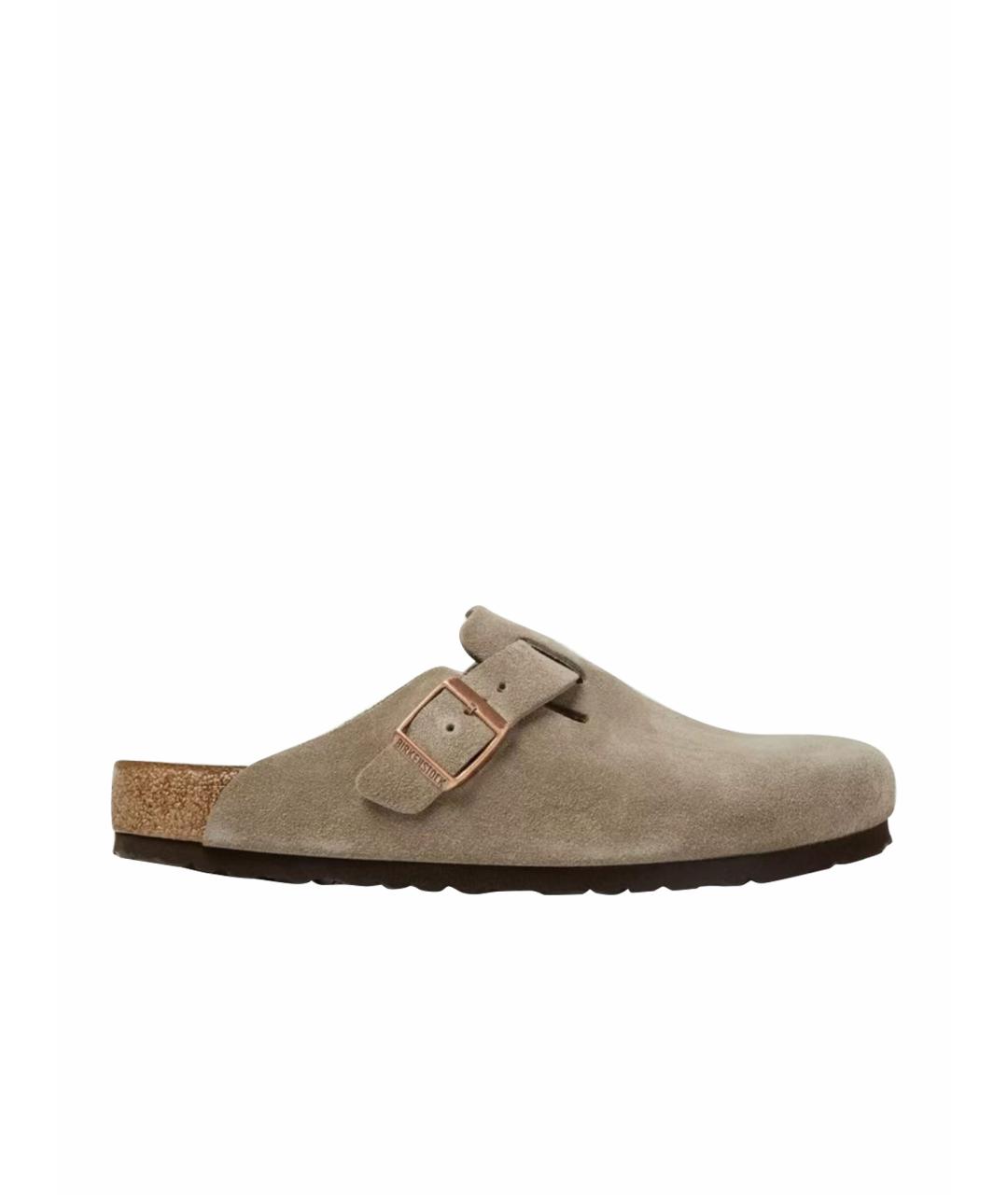 BIRKENSTOCK Бежевые замшевые сандалии, фото 1