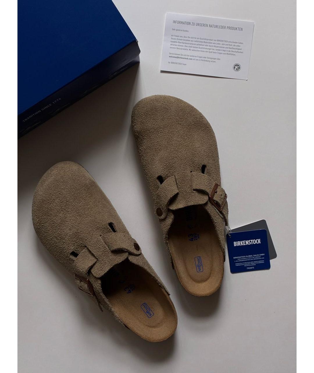 BIRKENSTOCK Бежевые замшевые сандалии, фото 6